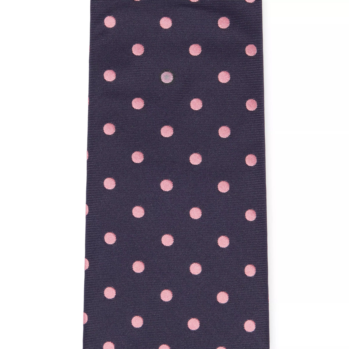 Navy & Pink Polka Dot Silk Woven Tie