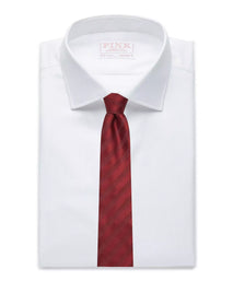 Red Tonal Striped Silk Tie