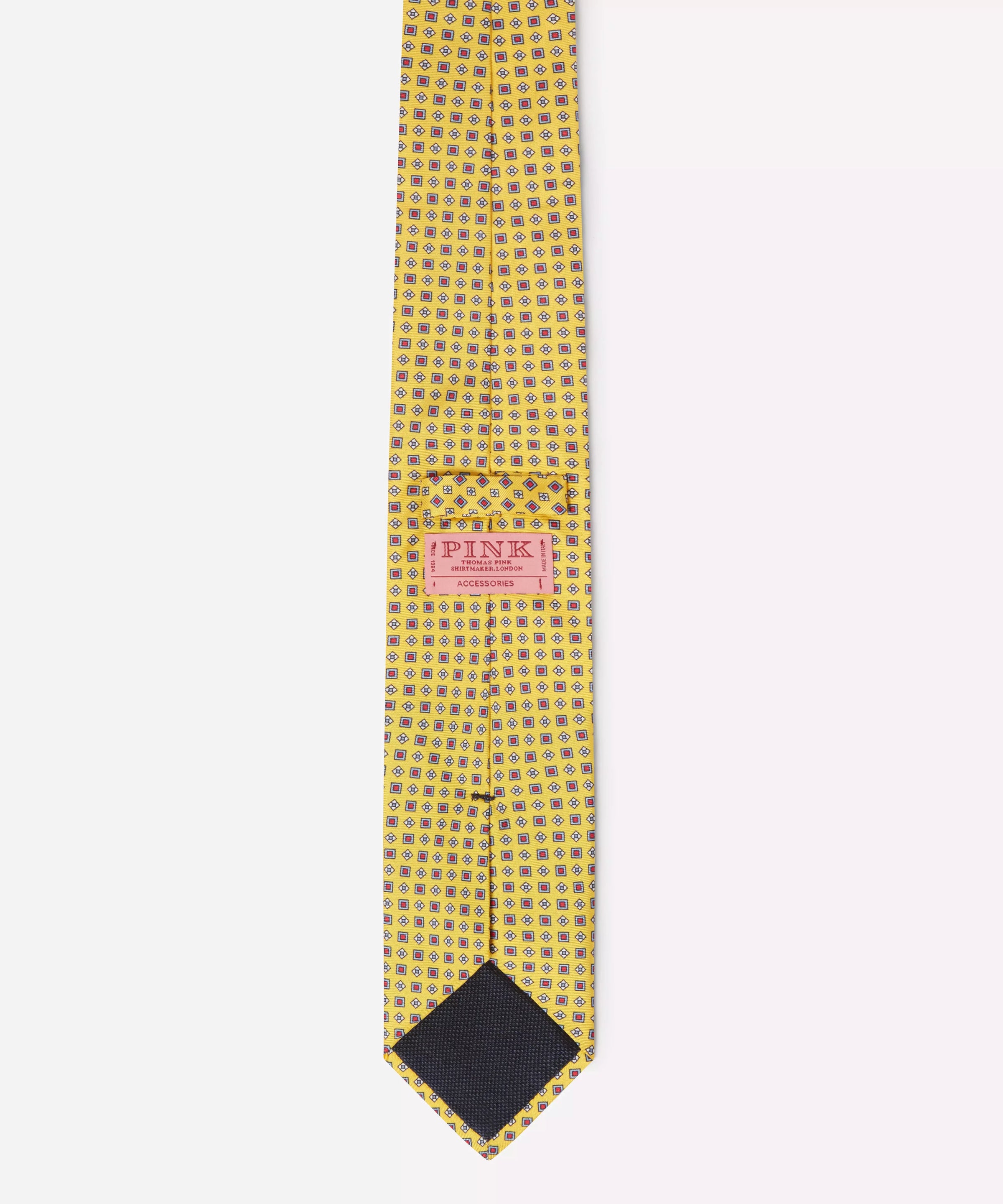 Yellow & Blue Small Biscuit Motif Silk Printed Tie