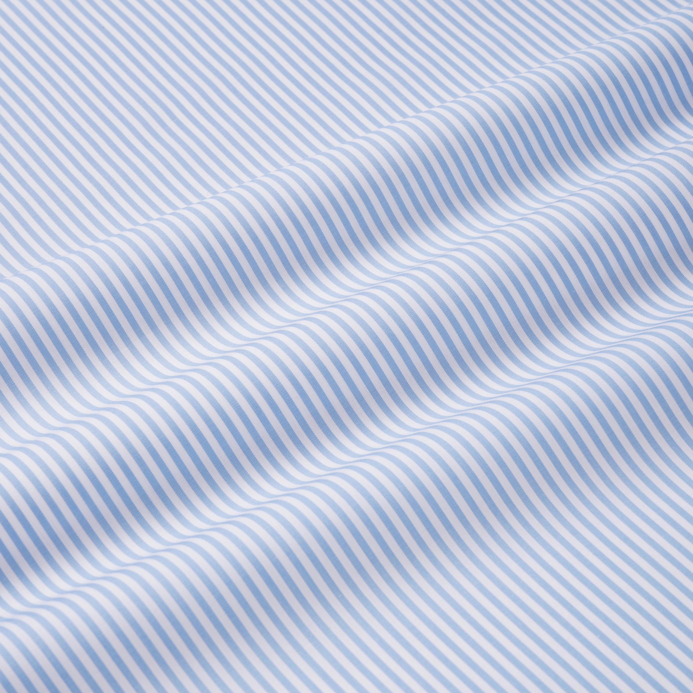 Pale Blue & White Tailored Fit Essential Bengal Stripe Formal Shirt