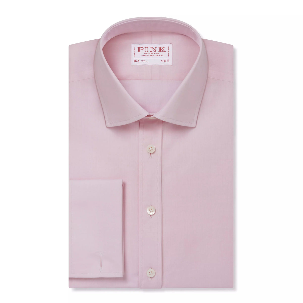 Pale Pink Slim Fit Double Cuff Poplin Formal Shirt