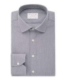 Navy & White Classic Fit Supraluxe Fine Bengal Formal Shirt