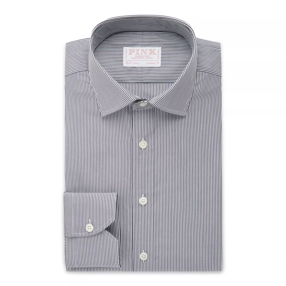 Navy & White Classic Fit Supraluxe Fine Bengal Formal Shirt