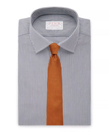 Navy & White Classic Fit Supraluxe Fine Bengal Formal Shirt