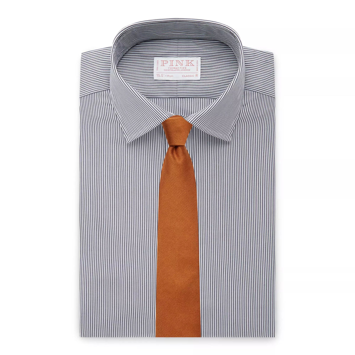Navy & White Classic Fit Supraluxe Fine Bengal Formal Shirt