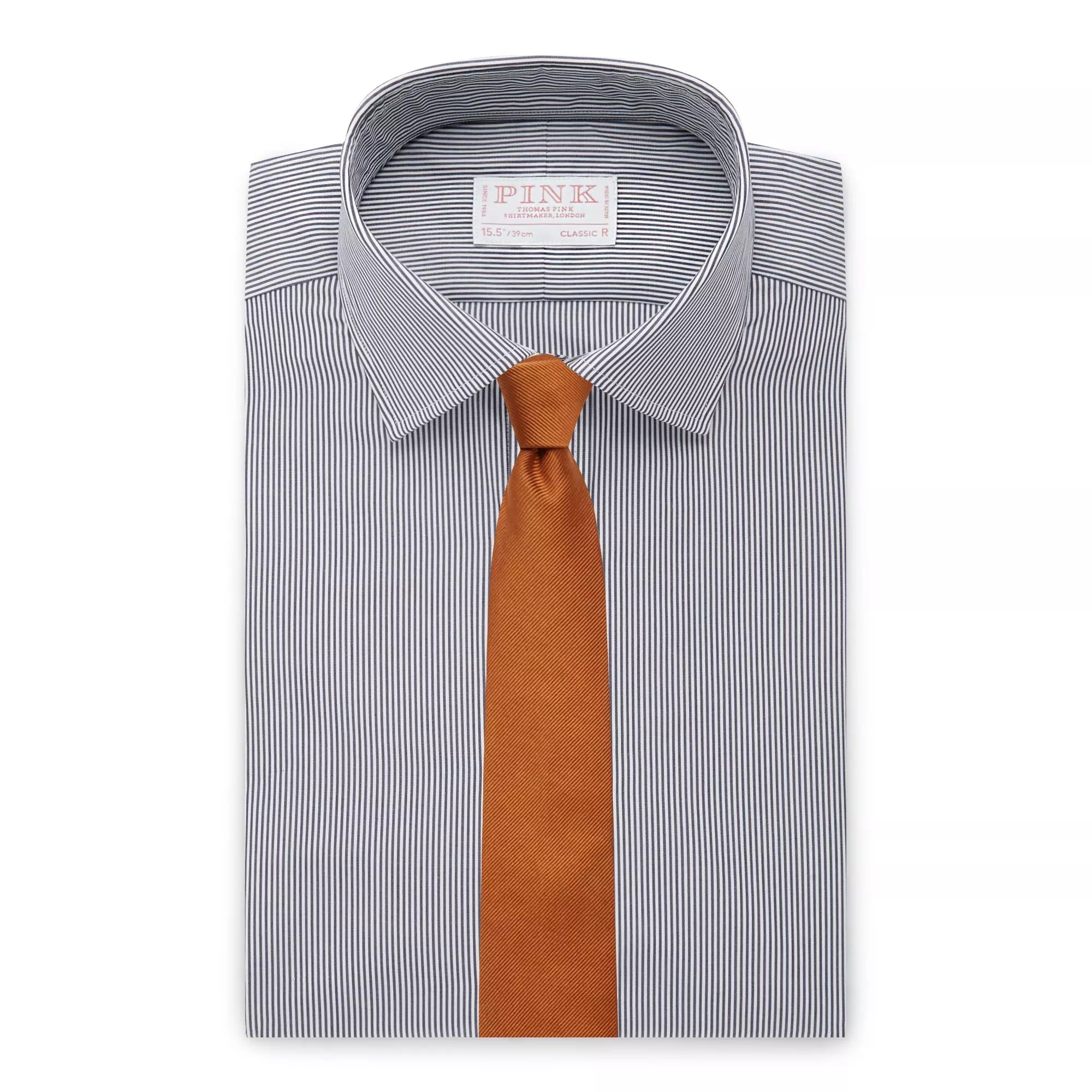 Navy & White Classic Fit Supraluxe Fine Bengal Formal Shirt