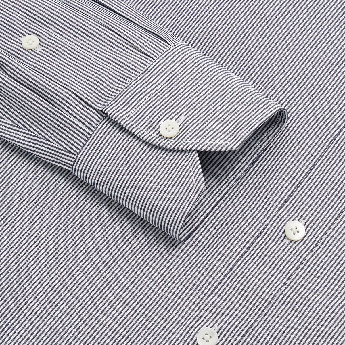 Navy & White Classic Fit Supraluxe Fine Bengal Formal Shirt