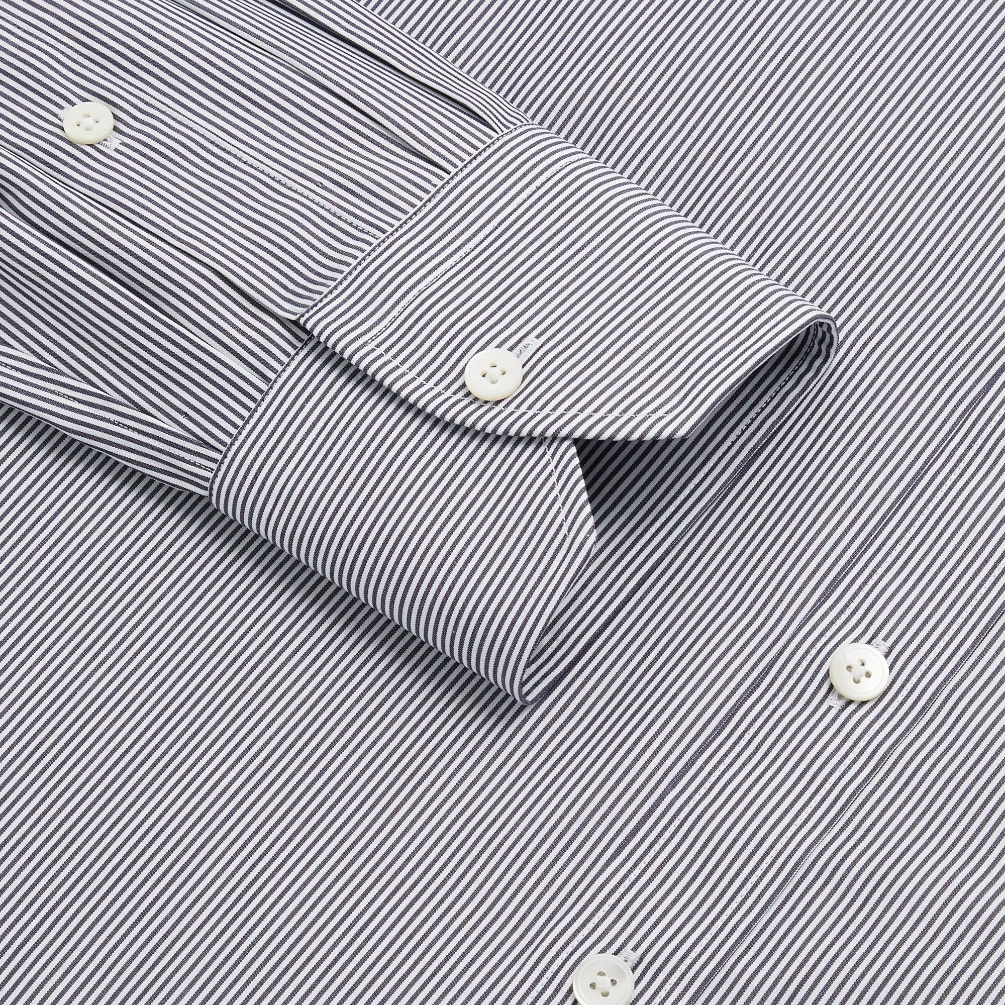 Navy & White Classic Fit Supraluxe Fine Bengal Formal Shirt