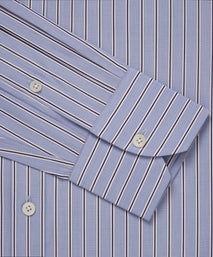 Blue & Navy Tailored Fit Regent End on End Stripe Formal Shirt