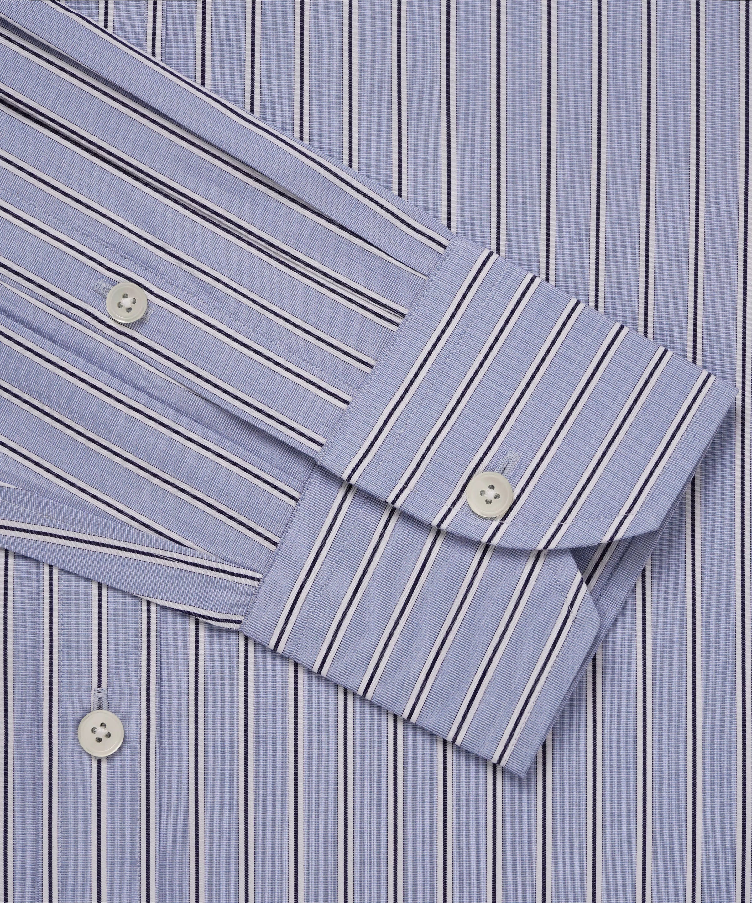 Blue & Navy Tailored Fit Regent End on End Stripe Formal Shirt