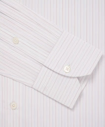 Multi & White Tailored Fit Fine City Multi Stripe Formal Shirt