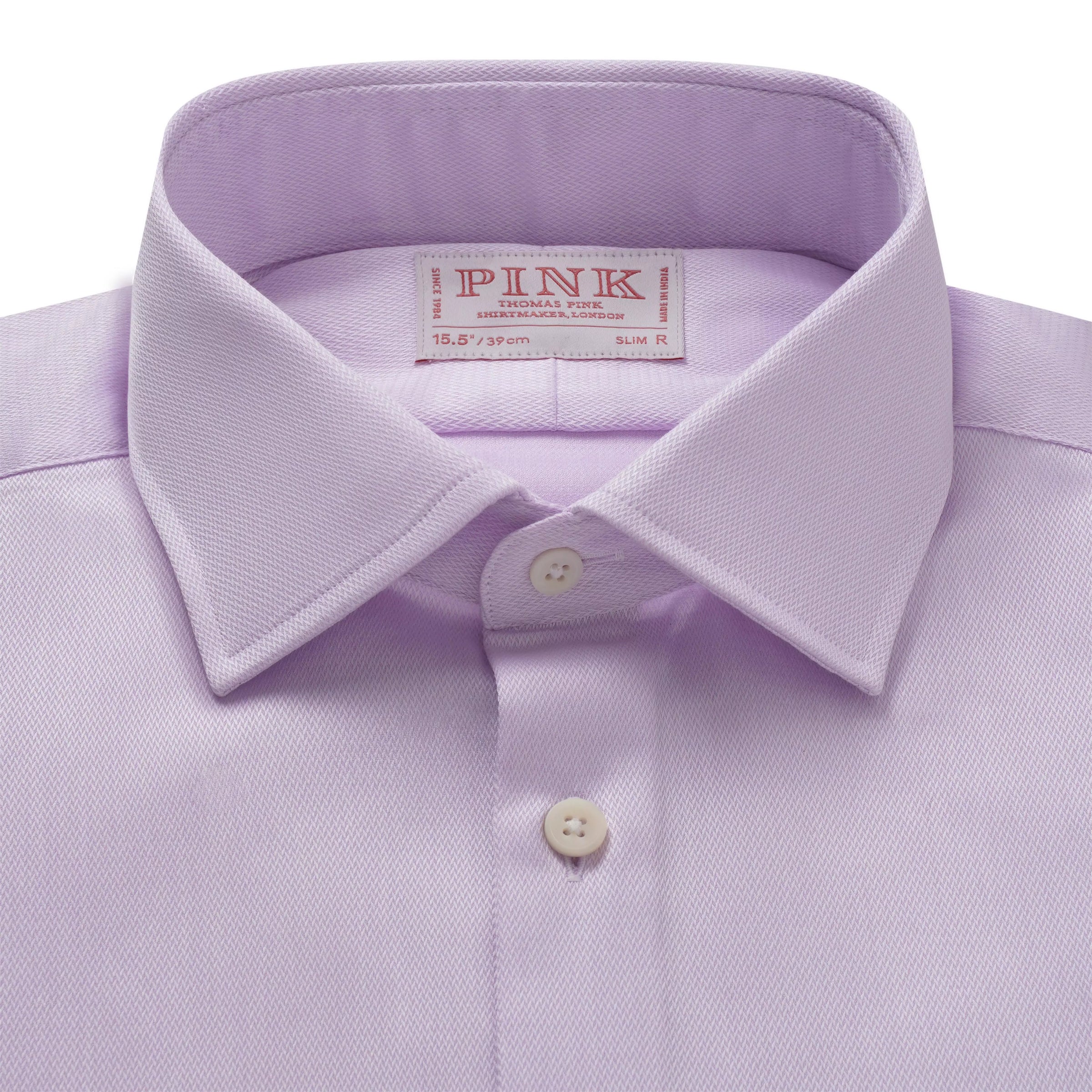 Pale Pink Slim Fit Jacquard Weave Formal Shirt