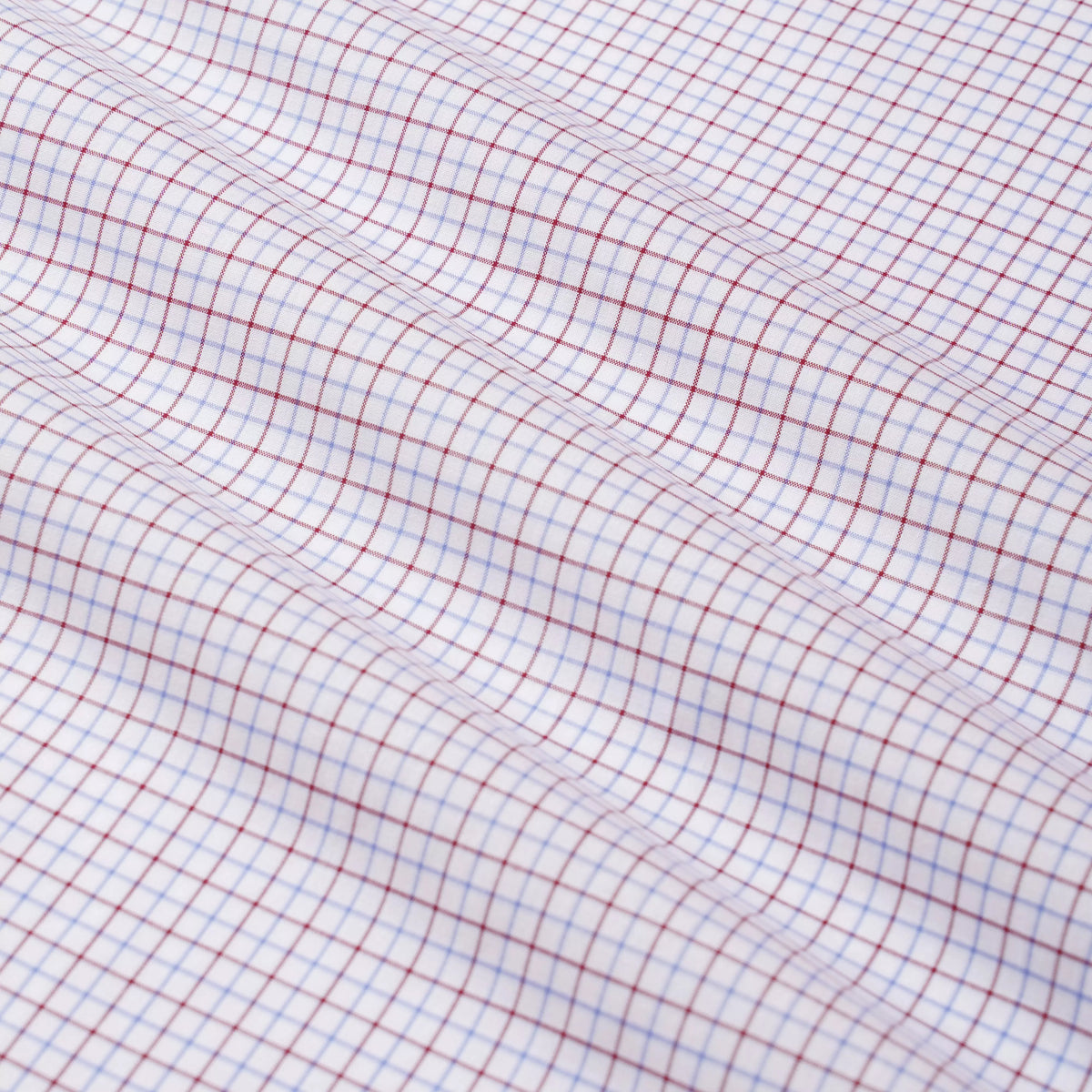 Deep Red & Blue Slim Fit Tattersall Check Formal Shirt