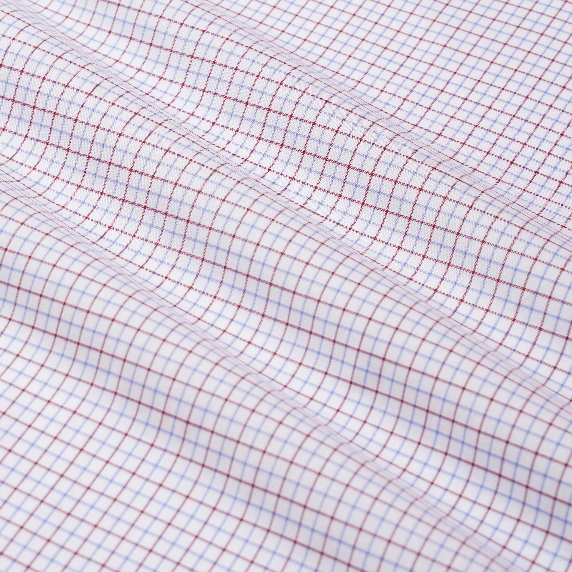 Deep Red & Blue Slim Fit Tattersall Check Formal Shirt