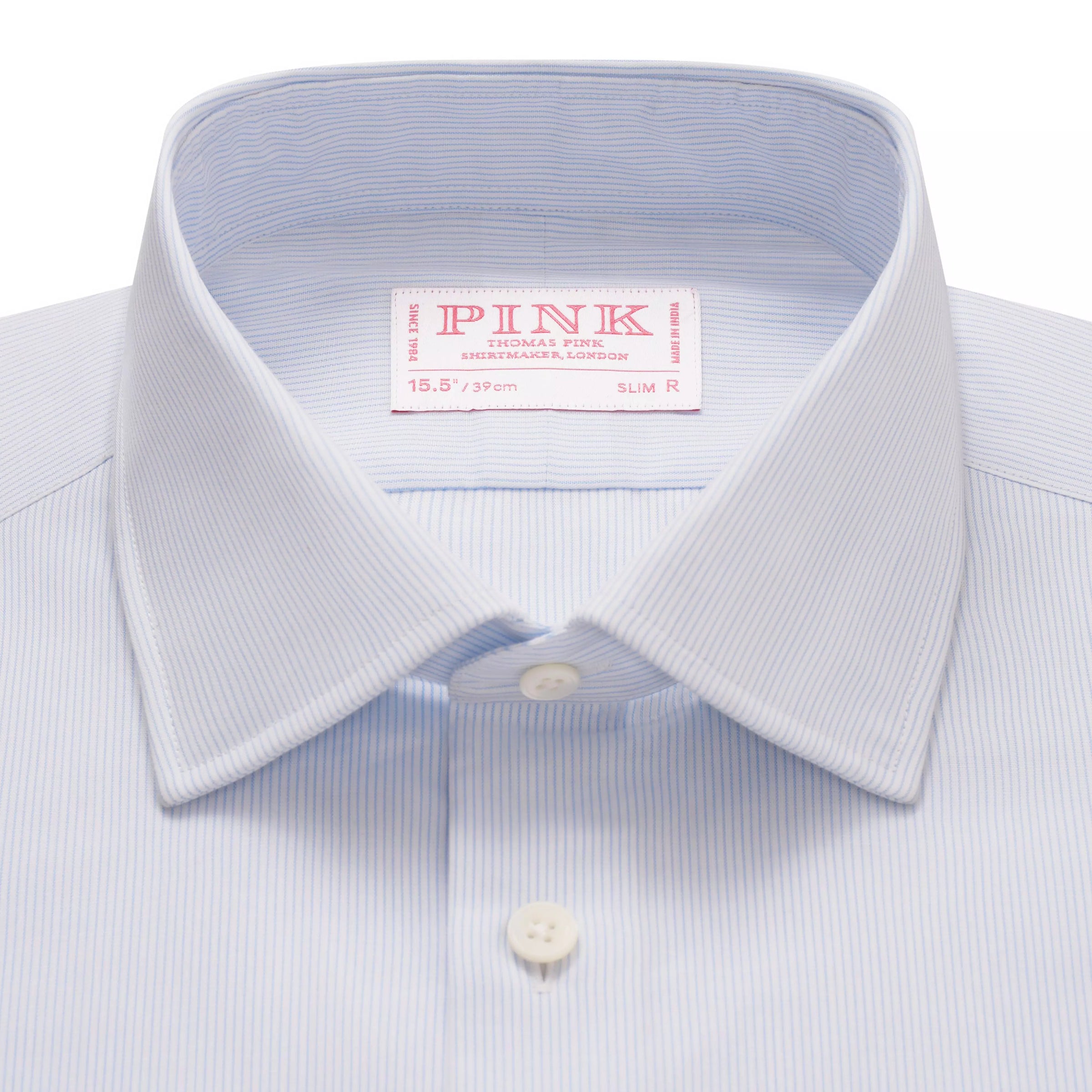 Pale Blue & White Slim Fit Pin Stripe Formal Shirt