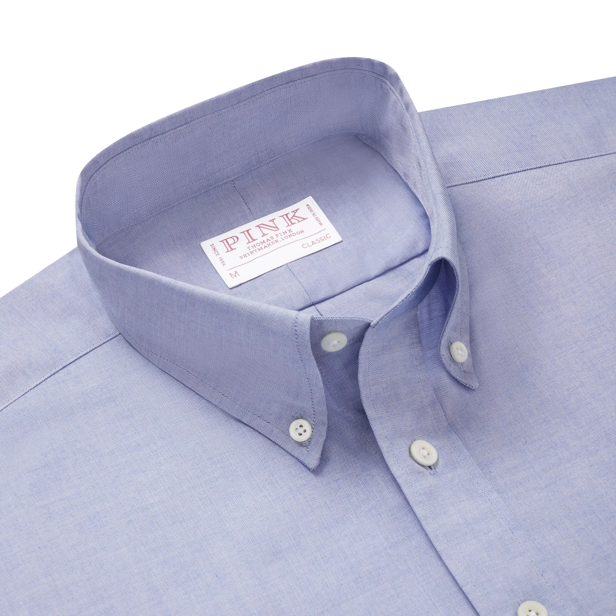 Pale Blue Classic Fit Smart Casual Button Down Fine Oxford Shirt